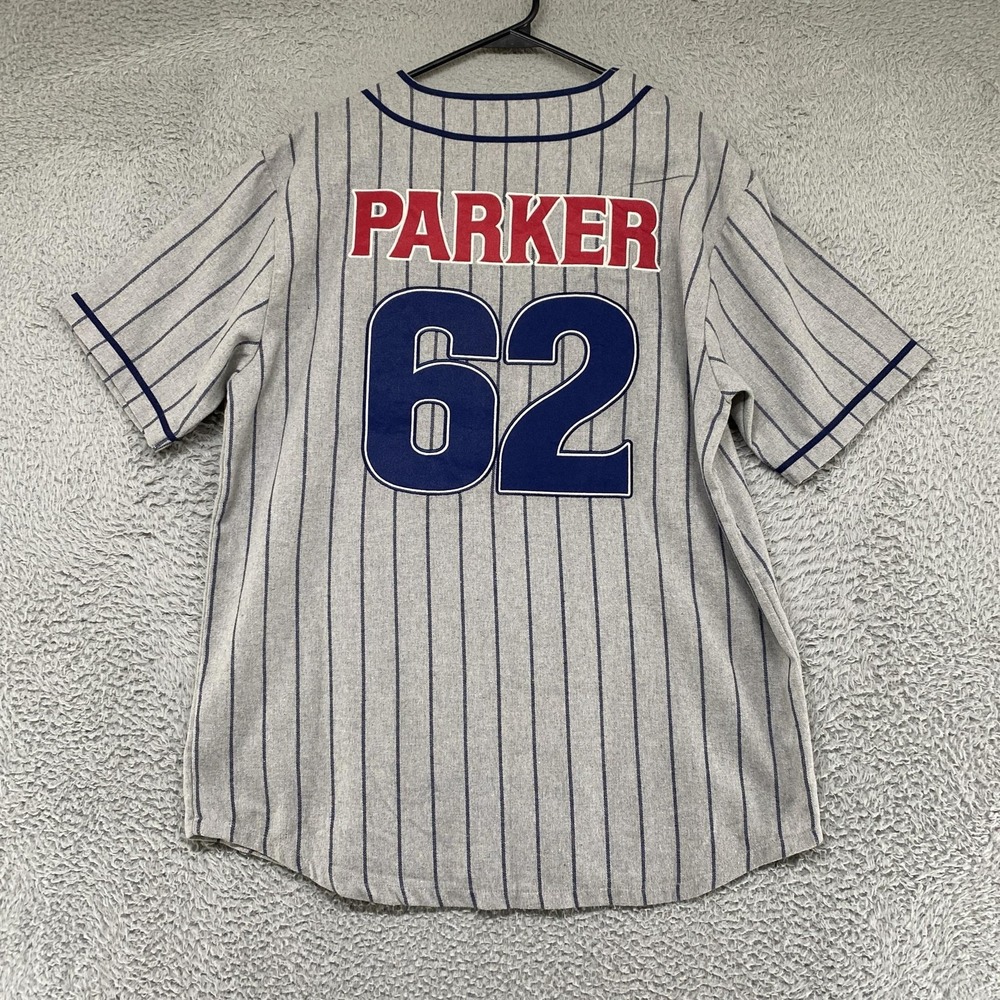 Marvel Spider Man Baseball Jersey Mens Large Pinstripe Button Up Peter Parker